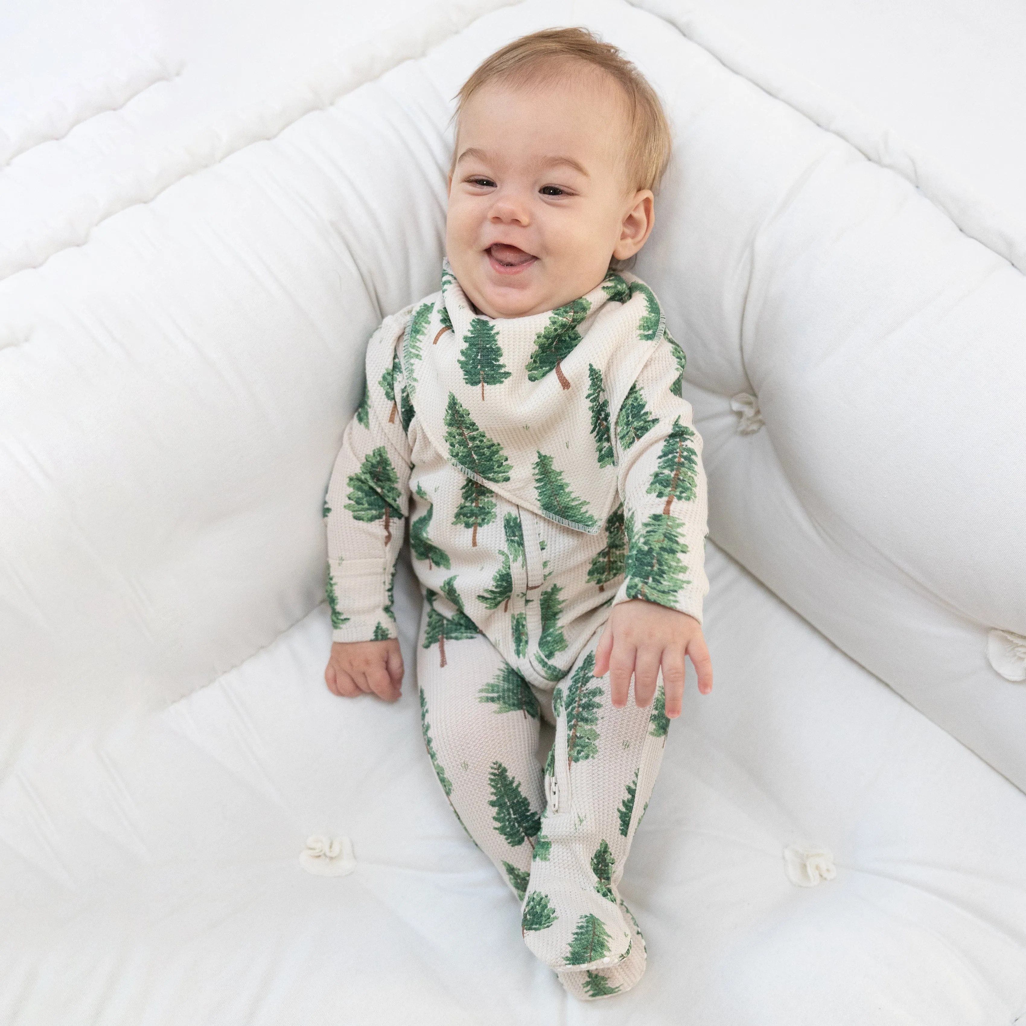 2 Way Zipper Footie - Forest Trees
