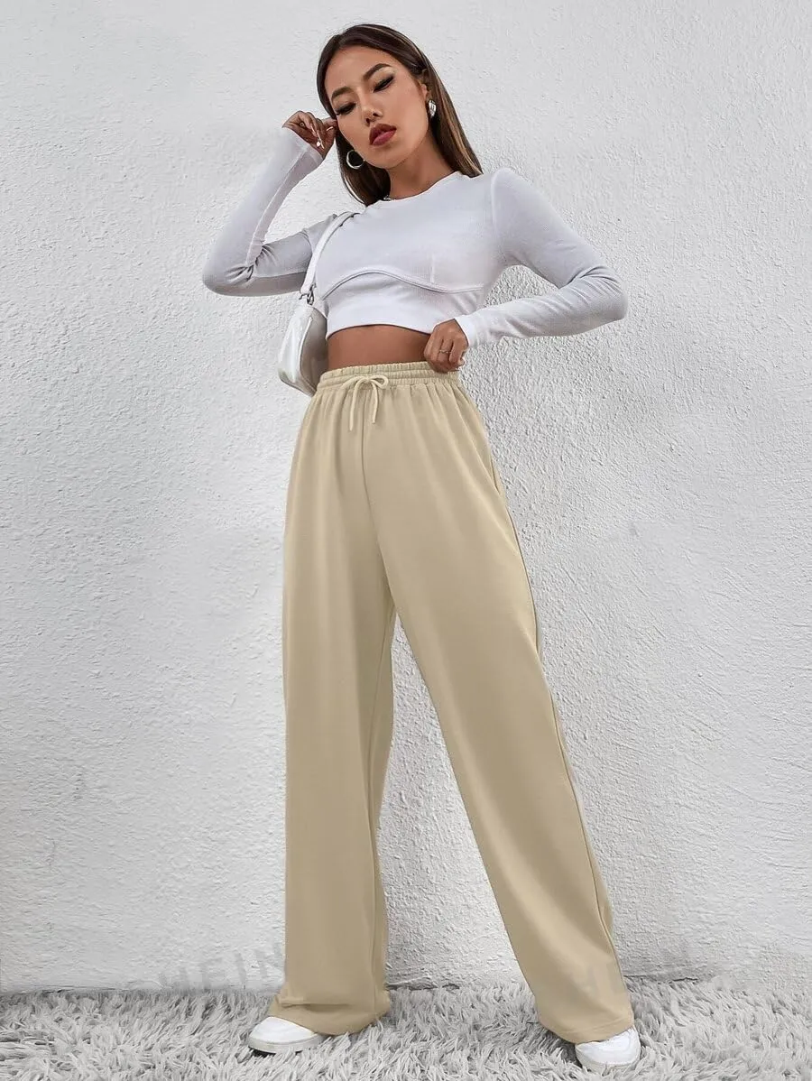 3 Pack Womens Yoga Sweatpants Wide Leg Lounge Pajamas Pants Drawstring Workout Comfy Joggers Sweatpants Pants Pockets