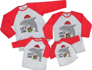 7 ate 9 Apparel Matching Family Christmas Shirts - Santa Shark Red Shirt