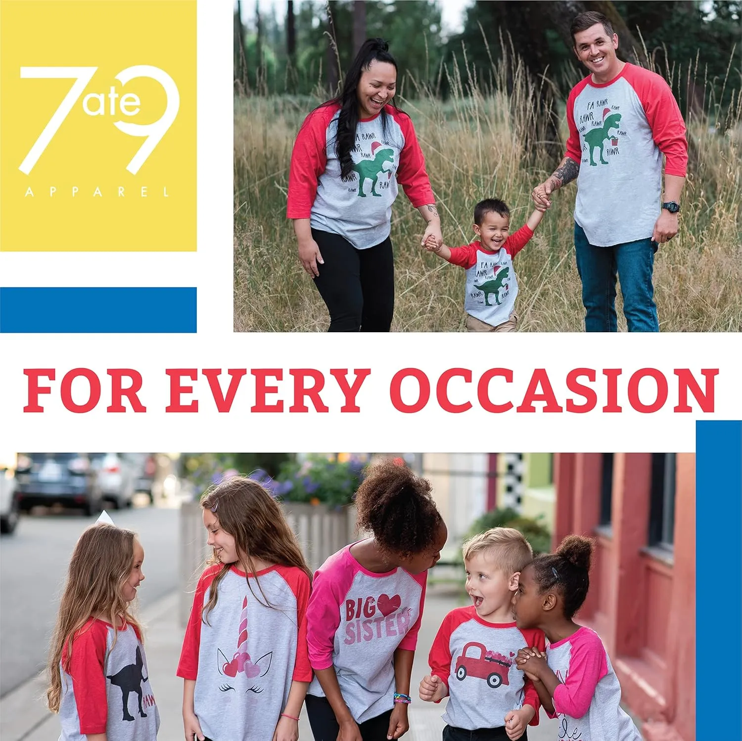 7 ate 9 Apparel Matching Family Christmas Shirts - Santa Shark Red Shirt