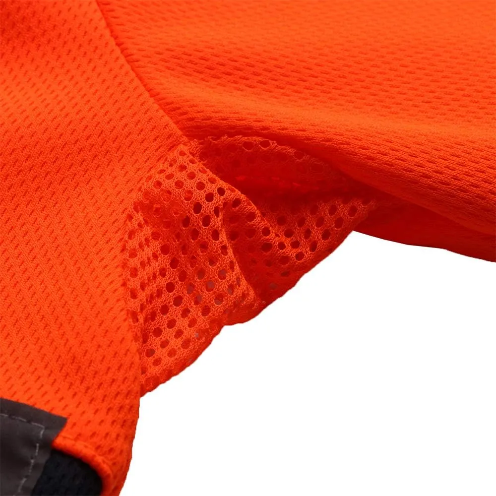 ANSI Class 2 Hi Vis Shirts Yellow Navy Long Sleeve Reflective Polo Shirt Safety Work Shirt for Construction Men and Women