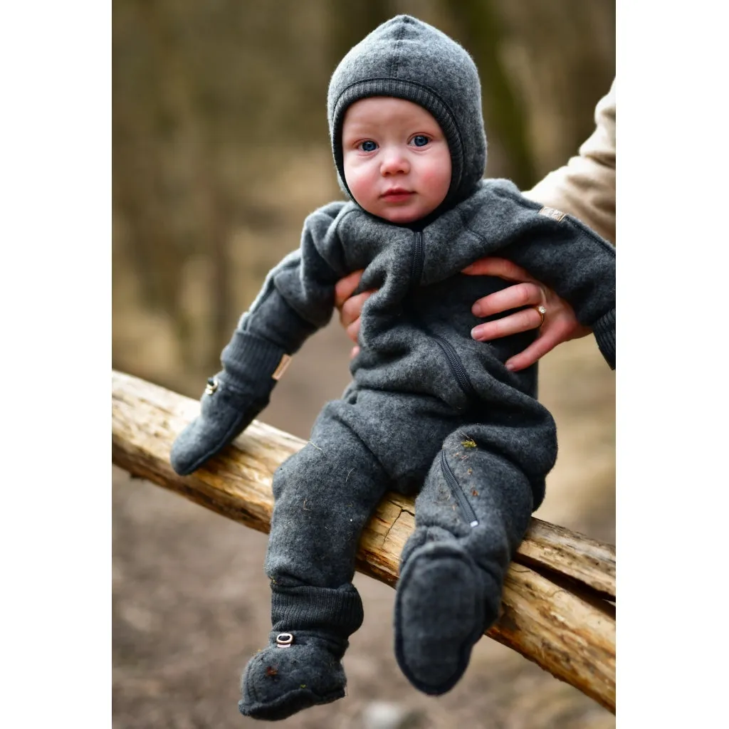 Baby Wool Footies - Anthracite Melange