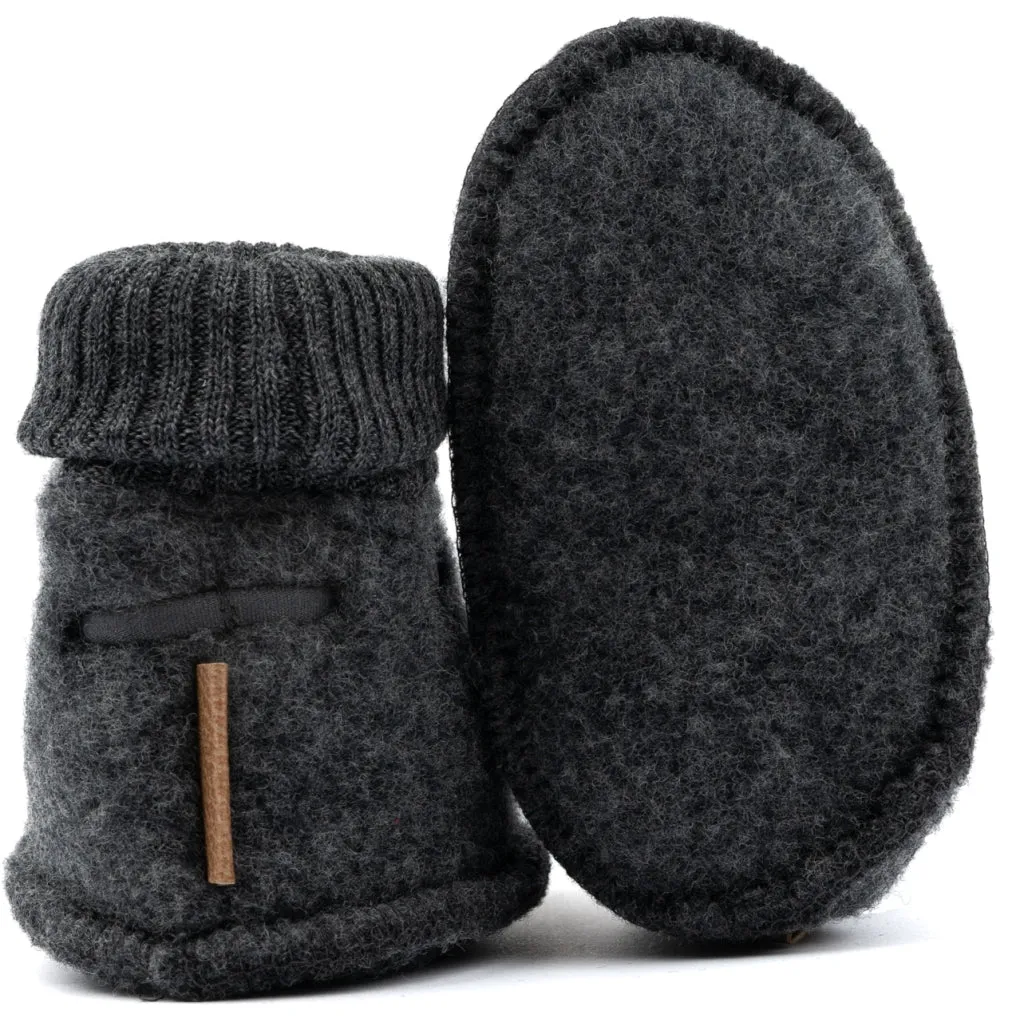 Baby Wool Footies - Anthracite Melange