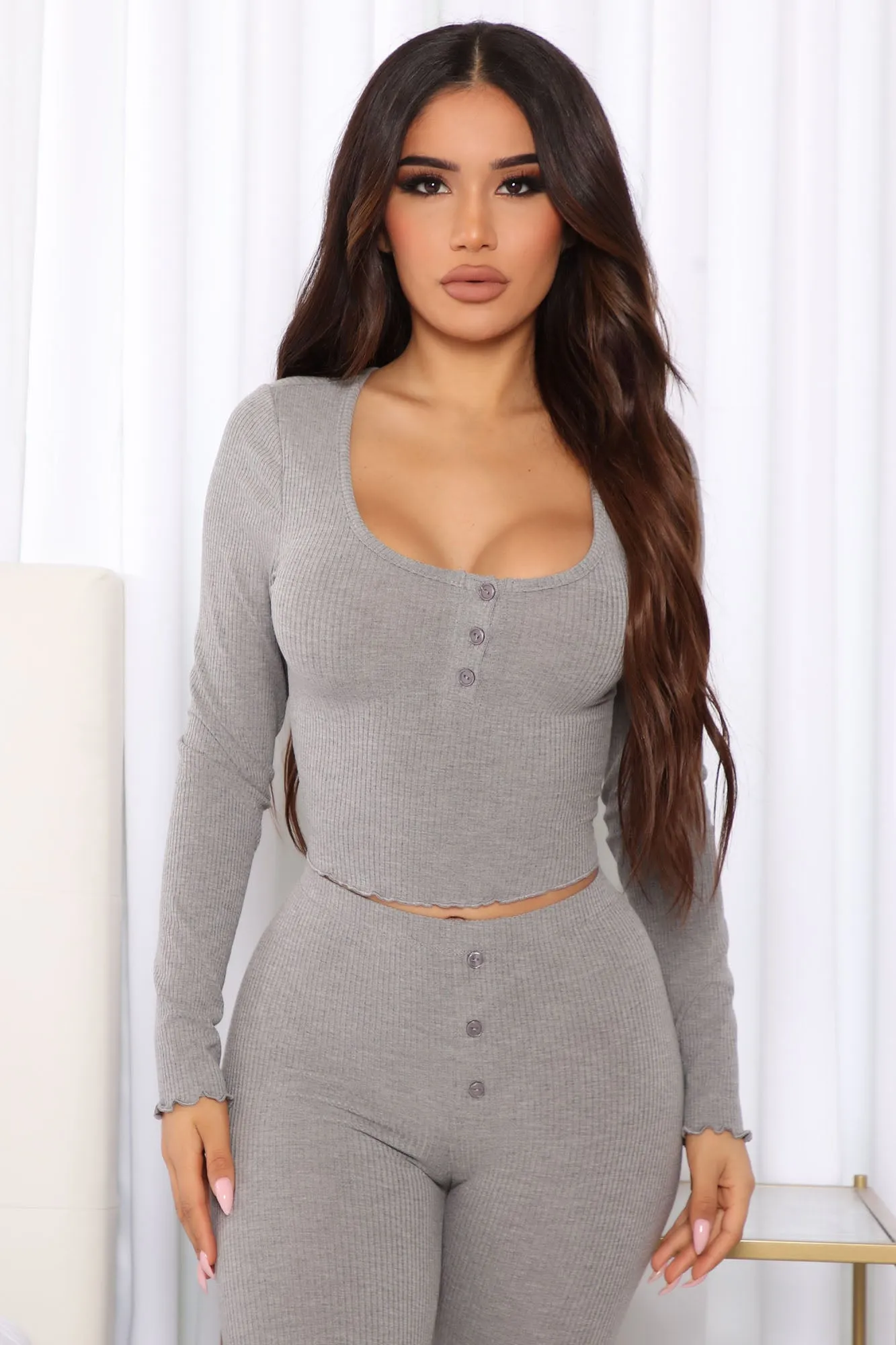 Bedtime Story PJ Legging Set - Heather Grey