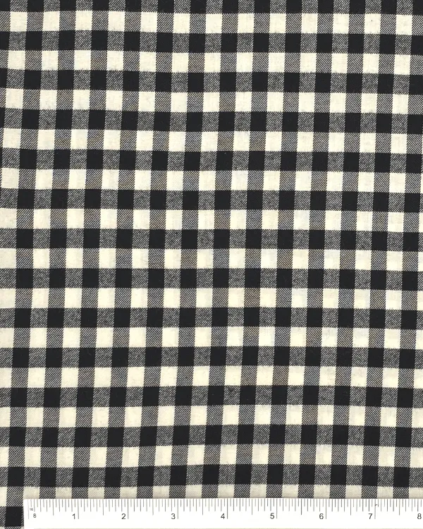 Black Buffalo Check | 100% Cotton Flannel Twill 58W