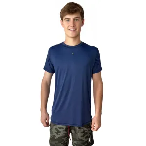 BRUCE BOLT Short Sleeve Performance T-Shirt with Reflective Bolt - NAVY