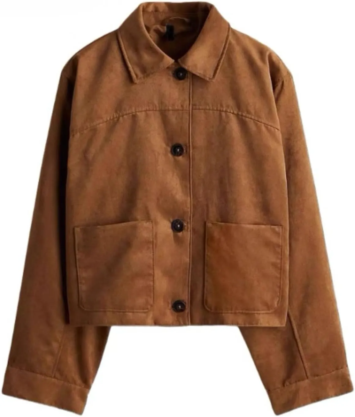Button Down Cropped Suede Jacket Women Y2k Streetwear Faux Leather Bomber Jacket Fall Fashion 2024 Winter
