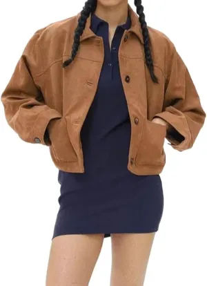 Button Down Cropped Suede Jacket Women Y2k Streetwear Faux Leather Bomber Jacket Fall Fashion 2024 Winter