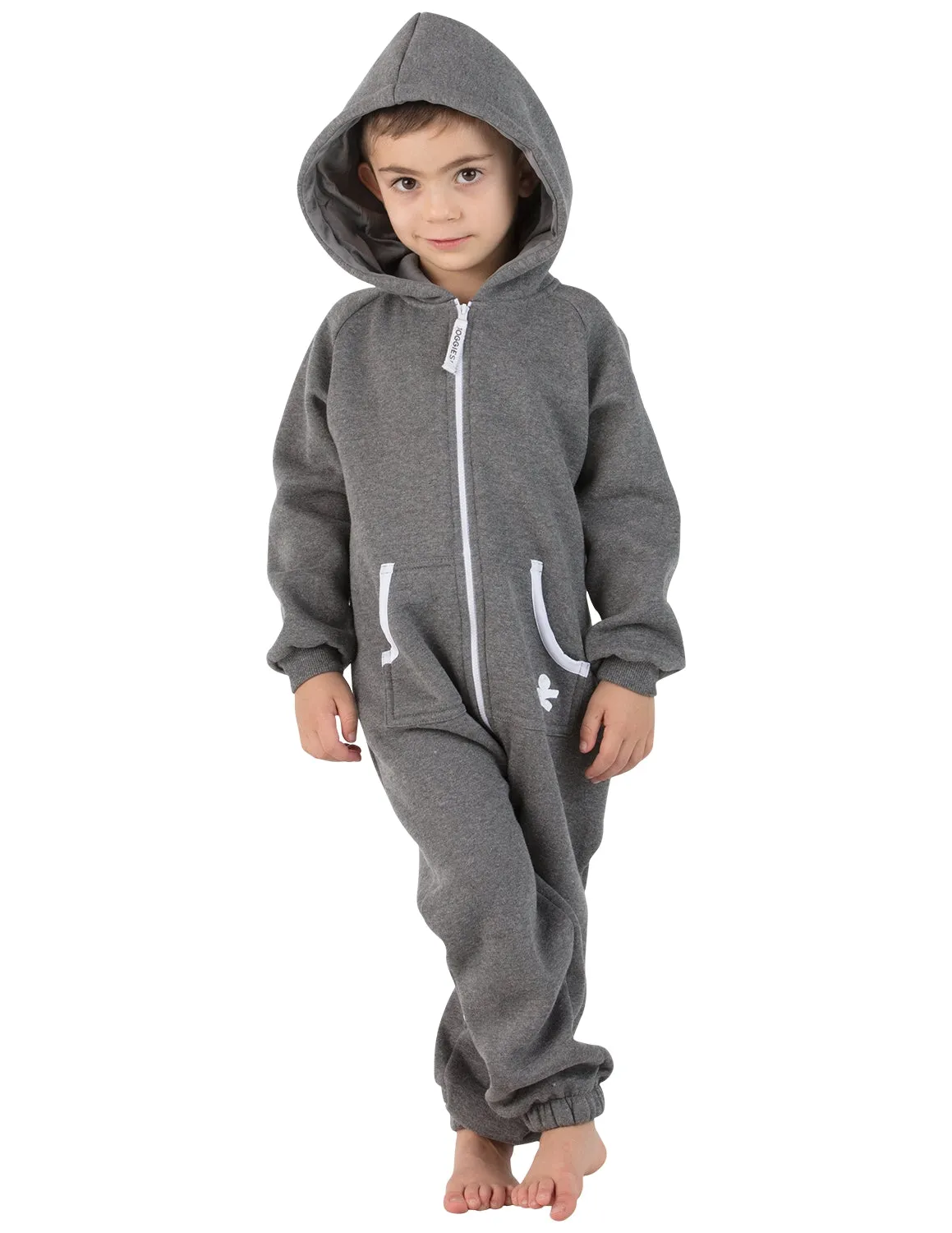 Charcoal Gray Toddler Footless Hoodie Onesie