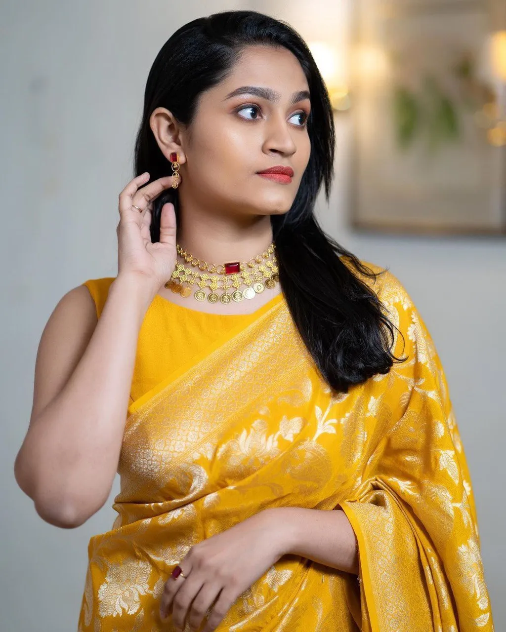 Charming Yellow Soft Silk Saree With Invaluable Blouse Piece