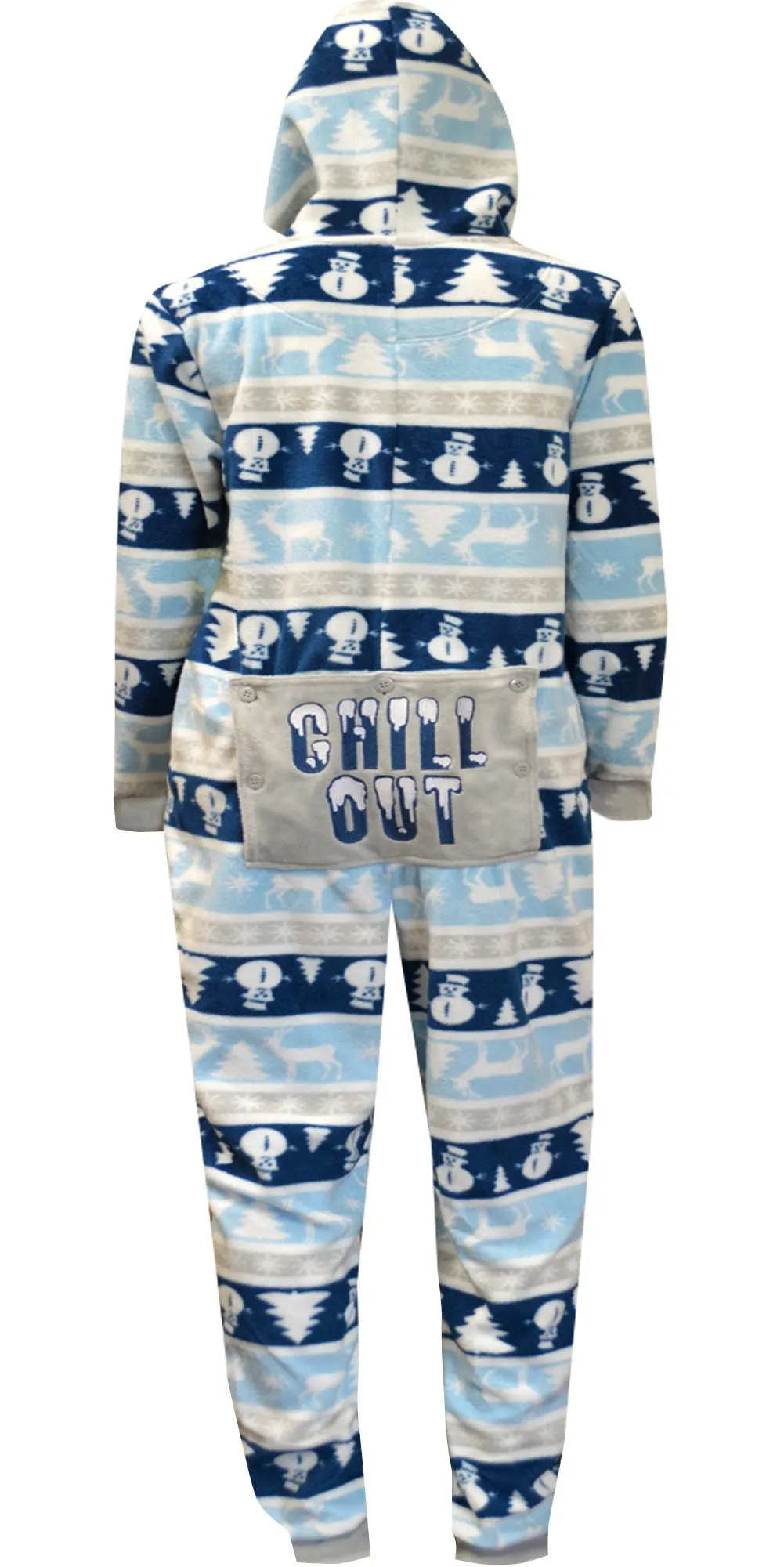 Chill Out Nordic Winter Onesie Hooded Pajama with Drop Seat