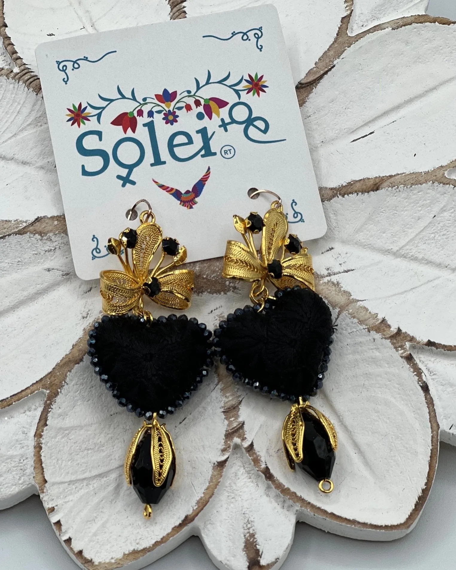 Corazon Bordado Earrings