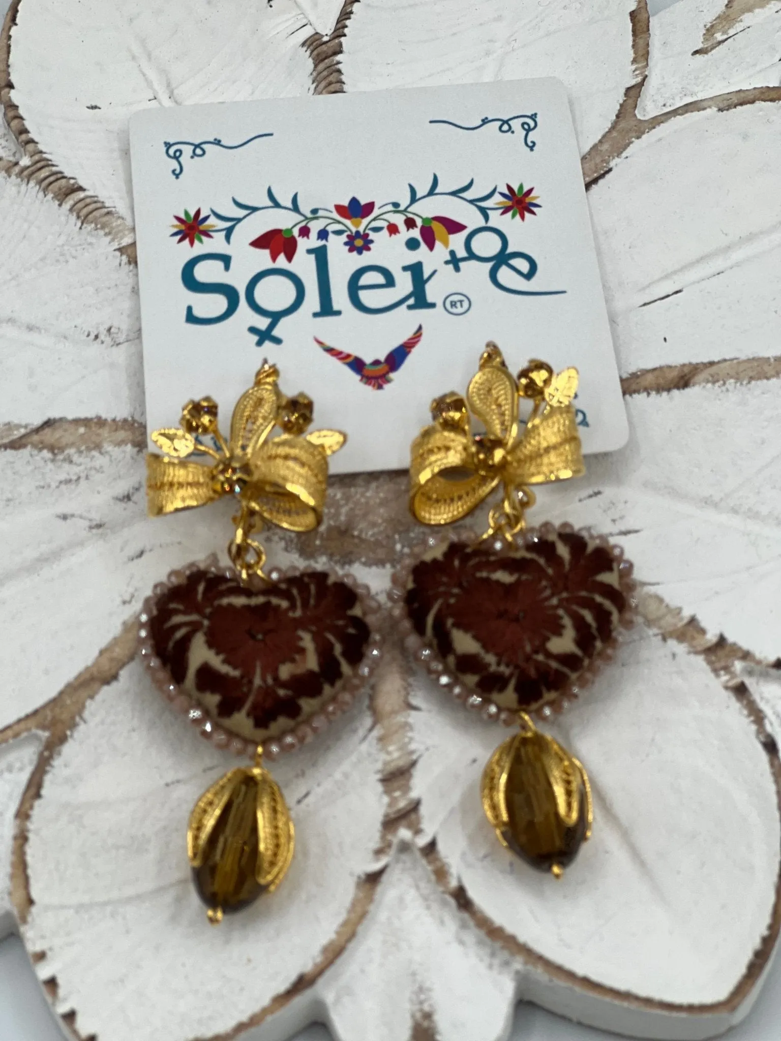 Corazon Bordado Earrings