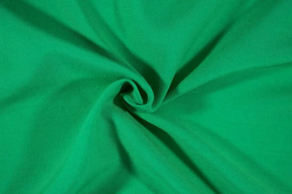 End of Bolt: 2 yards of Fashion Kelly Green Rayon Challis Solid Woven-remnant