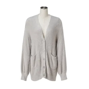 Feather Knit Cardigan Light Gray