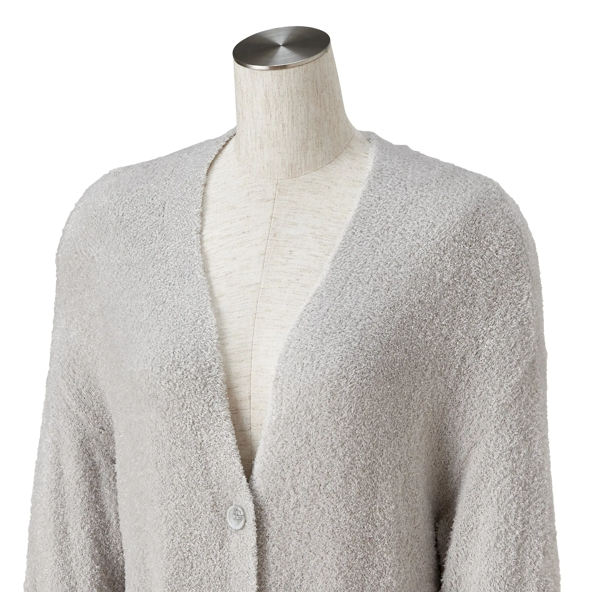Feather Knit Cardigan Light Gray