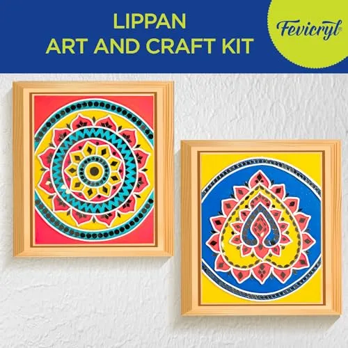 Fevicryl Lippan Art Kit: Complete DIY Set, Includes Wooden Boards, Acrylic Paints, Mirror Packets, Brushes, OHP Sheets, Mouldit, and Glue! Ideal for hobbyists, Boys, Girls Above 14 