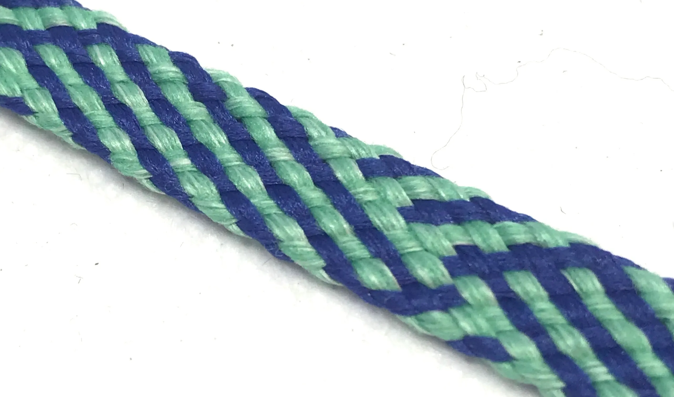 Flat Herringbone Shoelaces - Teal and Blue