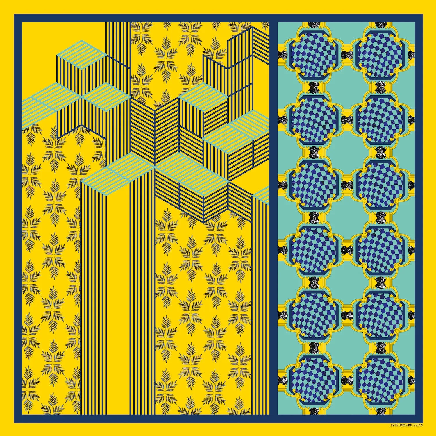 Forme Jaune Turquoise Modal Scarf