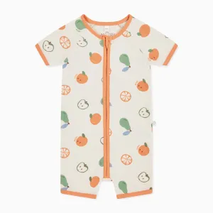 Fruit Print Zip Summer Pajamas