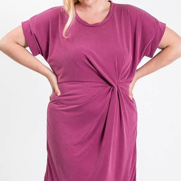 Fuschia Rouched Sheath Dress