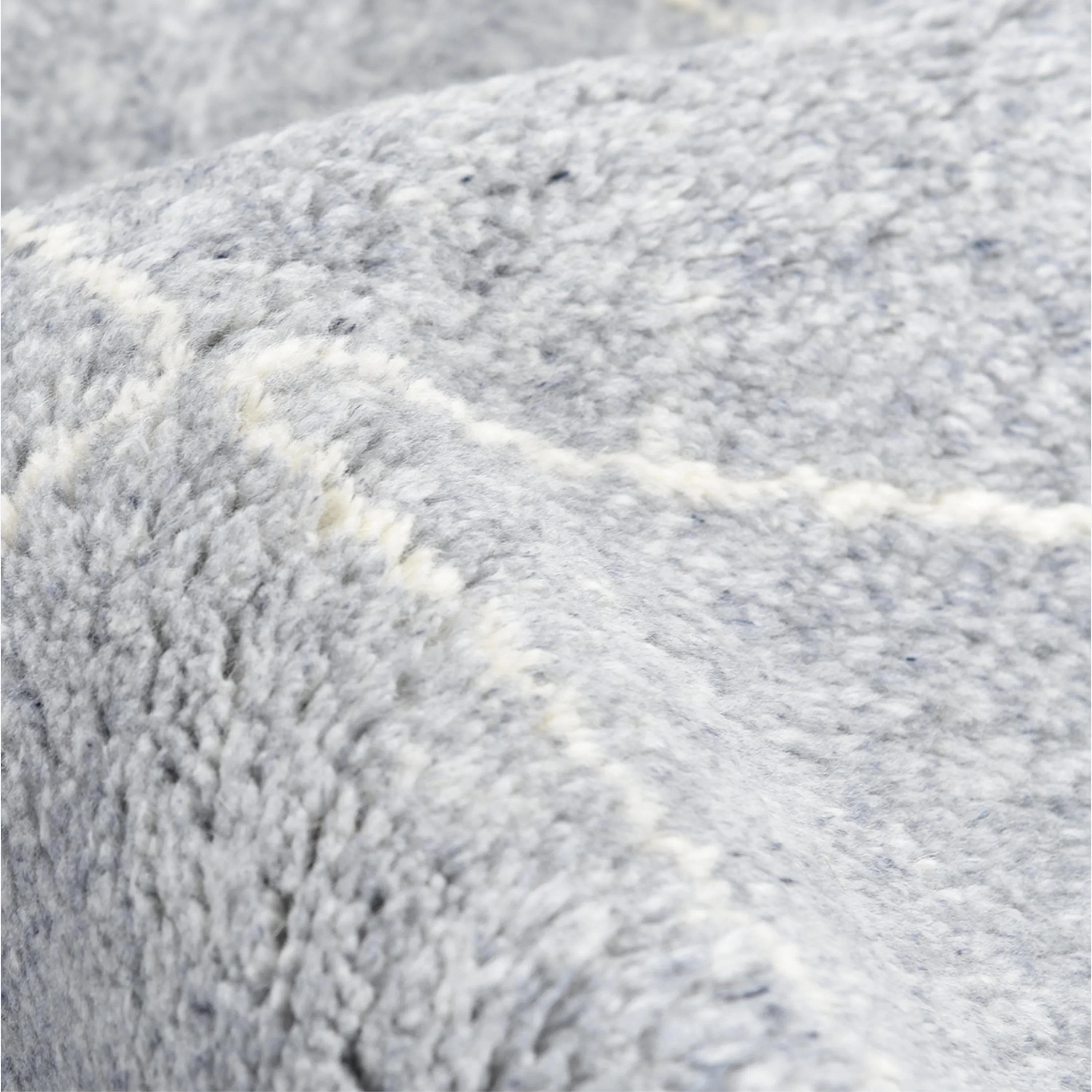 Grey Moroccan Wool Cotton Blend Rug