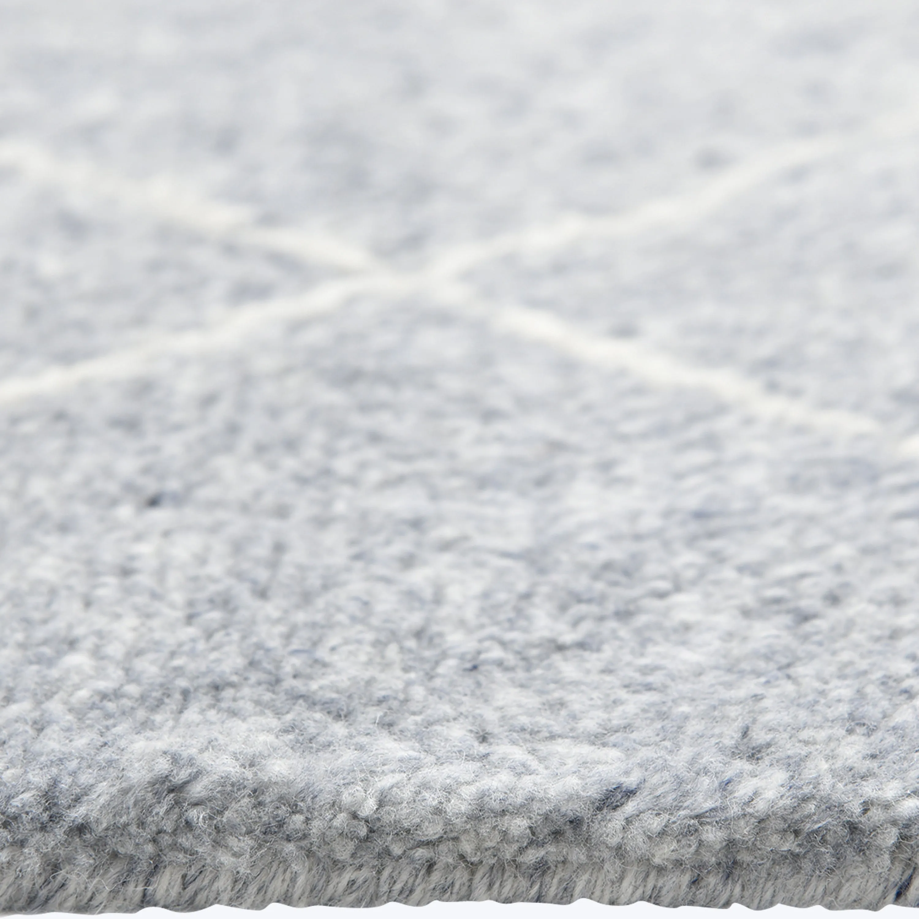 Grey Moroccan Wool Cotton Blend Rug