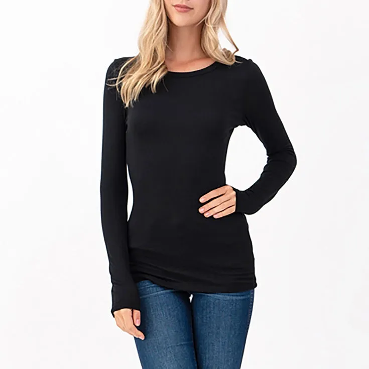Heimious Long Sleeve Black Top