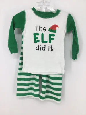 Koala Kids Child Size 12 Months Green Christmas Pajamas