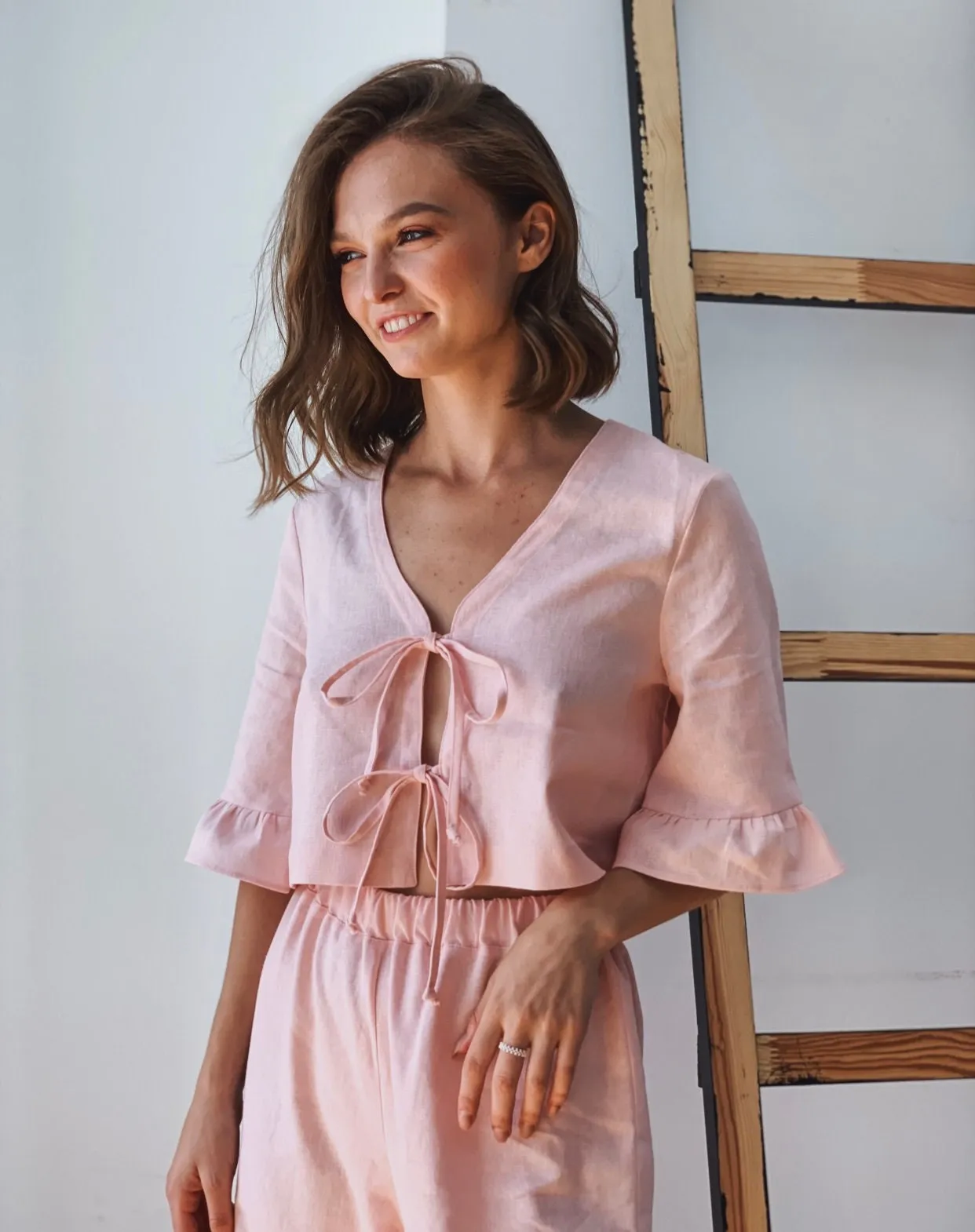 Linen pajamas/ Linen pajama/Bachelorette pajamas /Linen sleepwear /Bridesmaid pajamas /Bridesmaid PJS/Bridal party pajamas/Bride pajamas