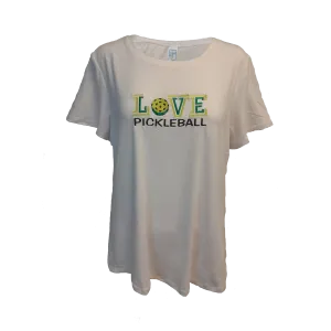 Love Pickleball White Sleep Shirt
