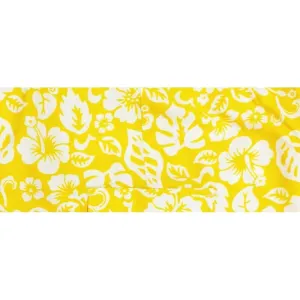 Lower Rise NON-Elastic Waist Board Shorts. "Pure Hibiscus Too" (Yellow) Womens CUSTOM