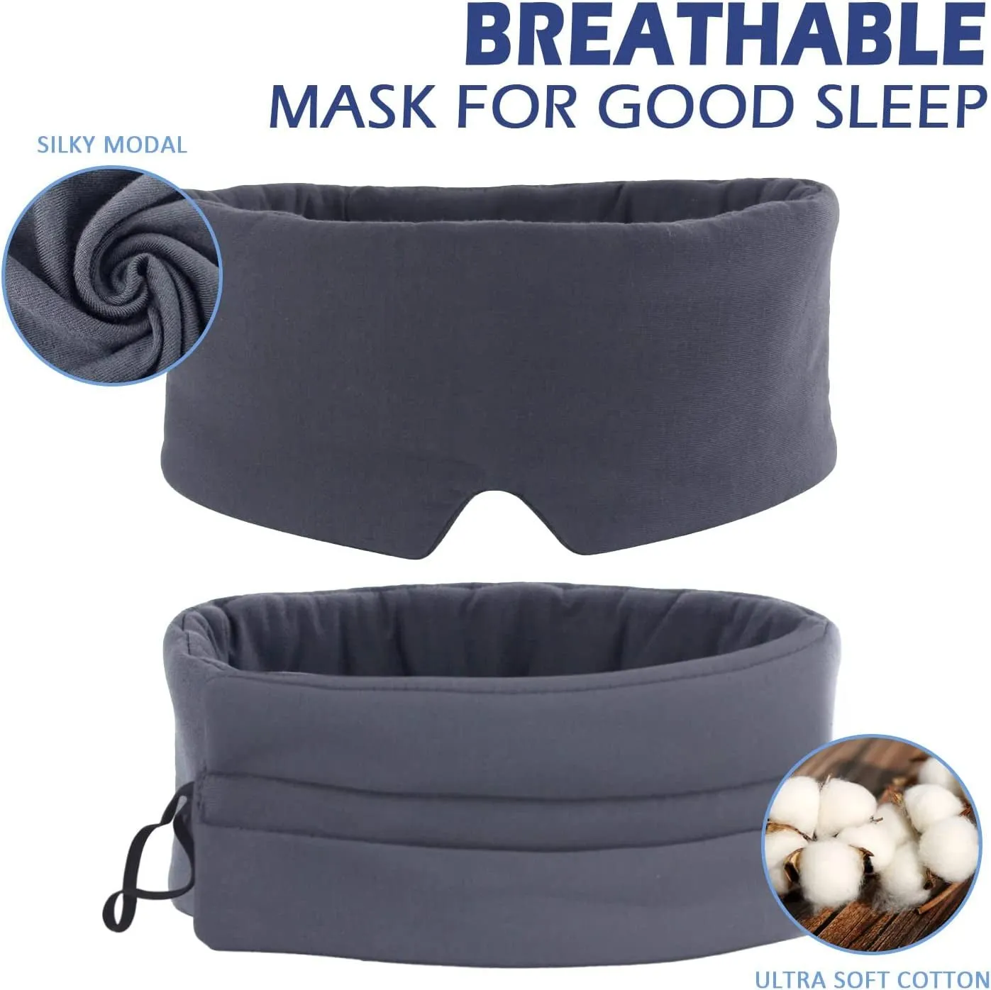 Mavogel 2019 New Sleep Eye Mask - Skin Friendly Modal Material & Light Blocking Sleeping Mask for Home/Flight/Shift Work, 100% Handmade, Fully Adjustable Strap, Full Eye Covers for Women/Men Sleeping