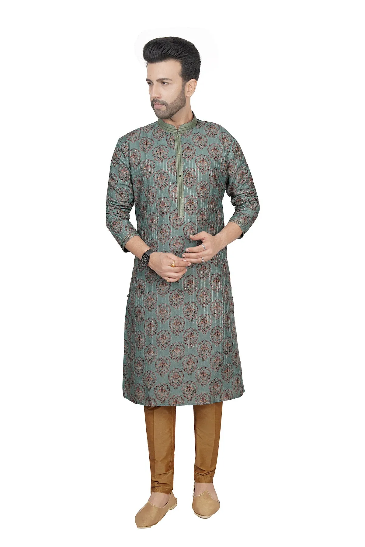 Mens printed kurta pyjama set