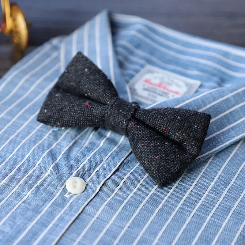 Men's Simple Tweed Wool Blend Bow Tie