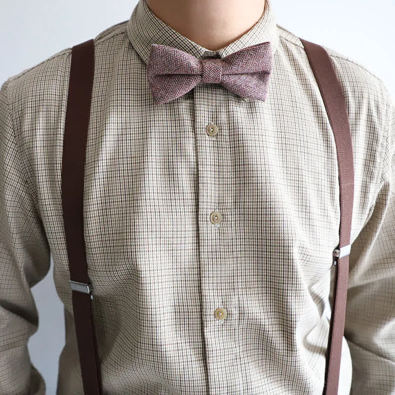 Men's Simple Tweed Wool Blend Bow Tie