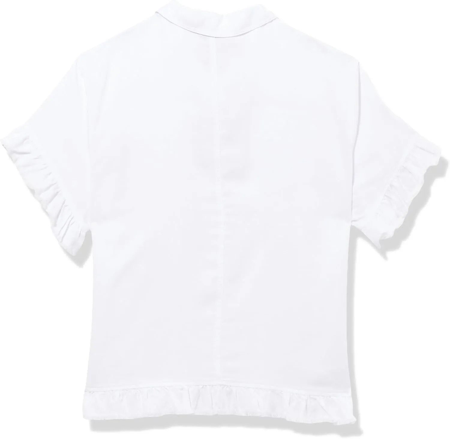MULTIPLES Women's Short Sleeve 2-Pocket Ruffle Hem Jean Jacket