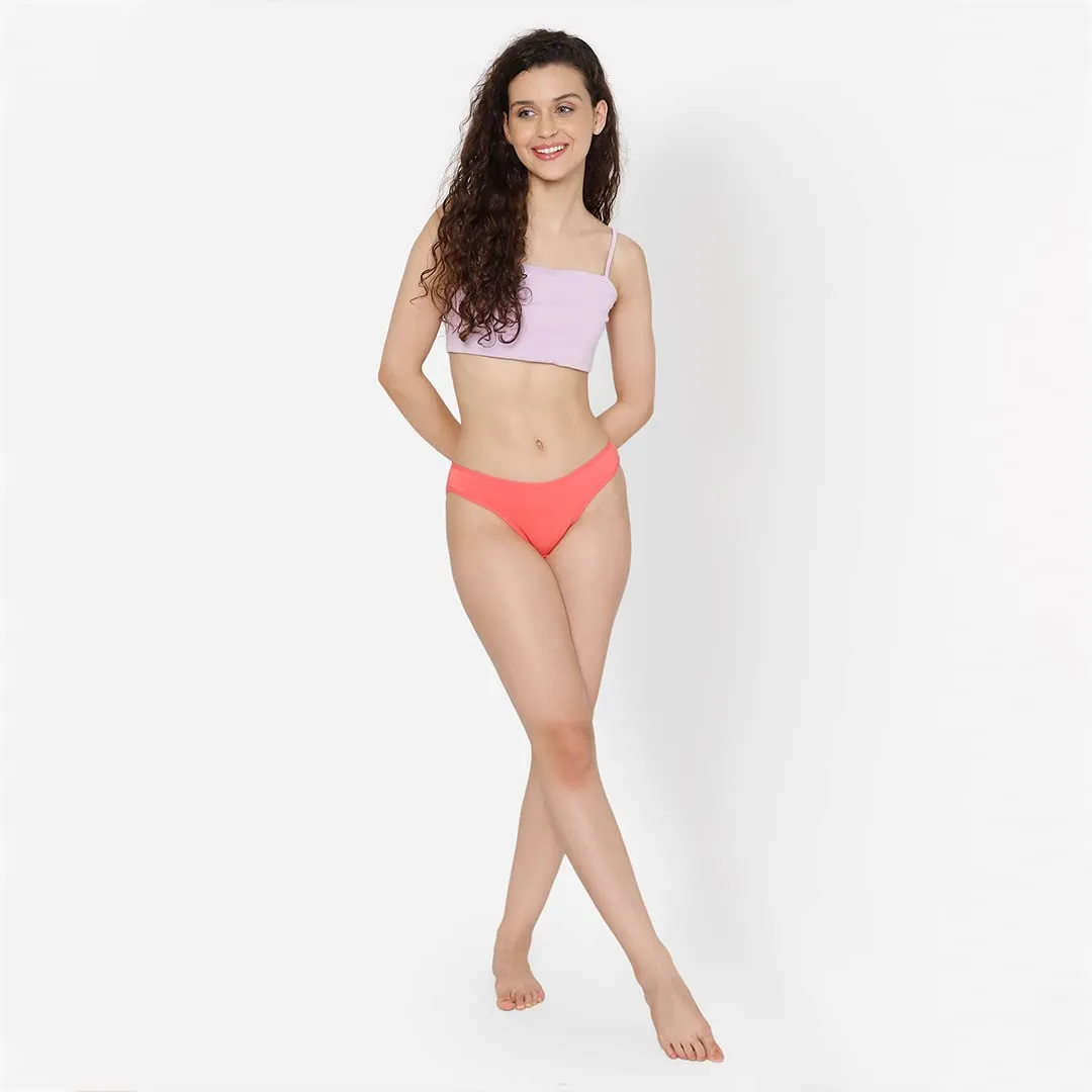 Mush Womens Ultra Soft Bamboo Modal Bikini Brief || Breathable Panties || Anti-Odor, Seamless, Anti Microbial Innerwear (L, Rose Pink)