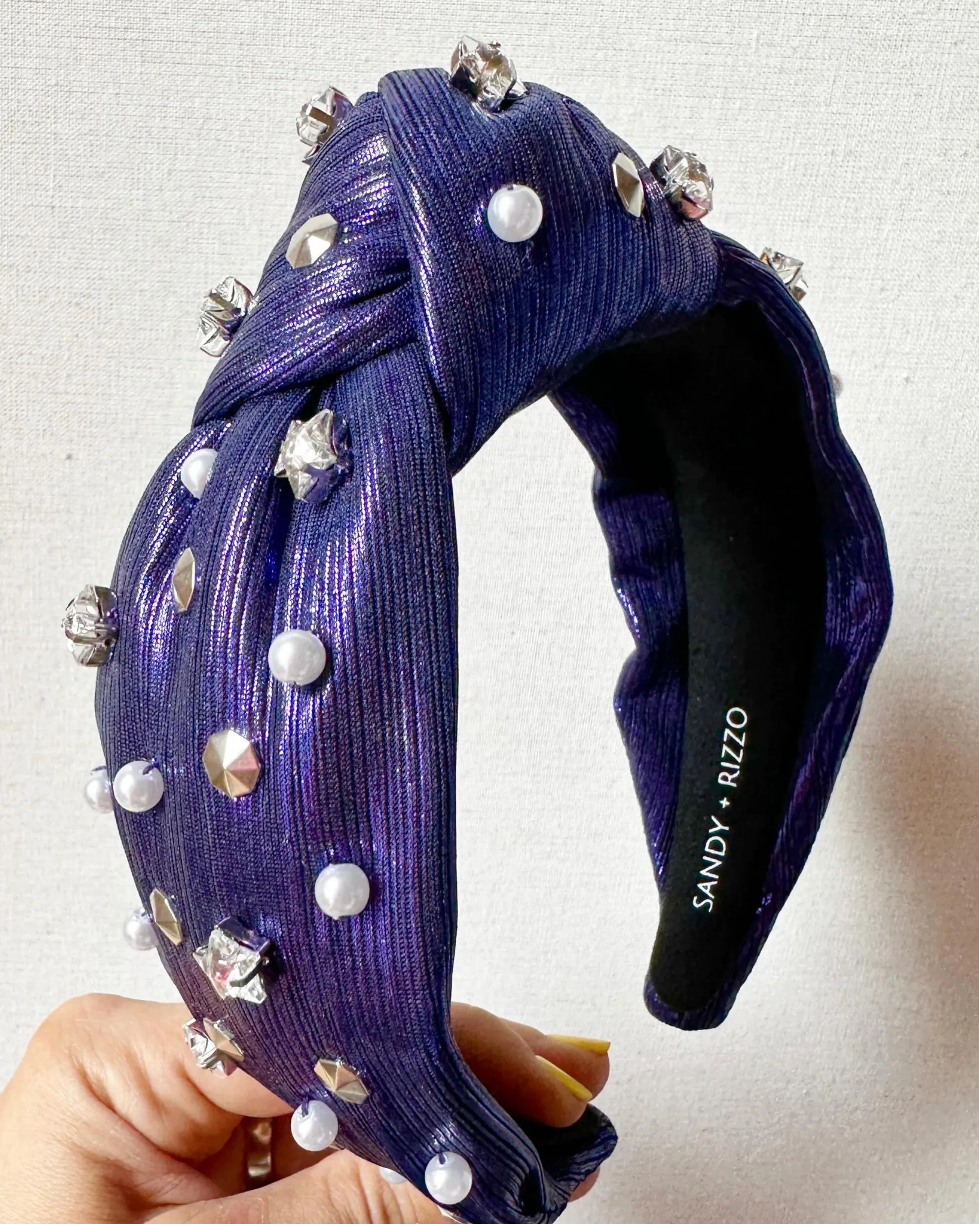 Navy and Silver Star Headband