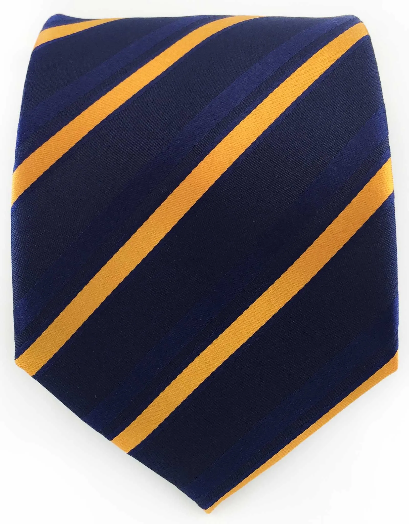 Navy Blue and Orange Striped Tie