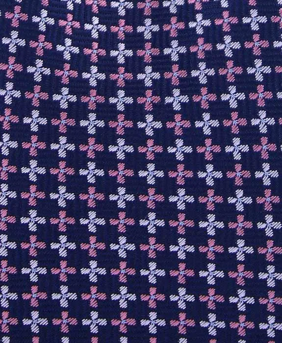Navy Blue and Pink 4" Wide Tie
