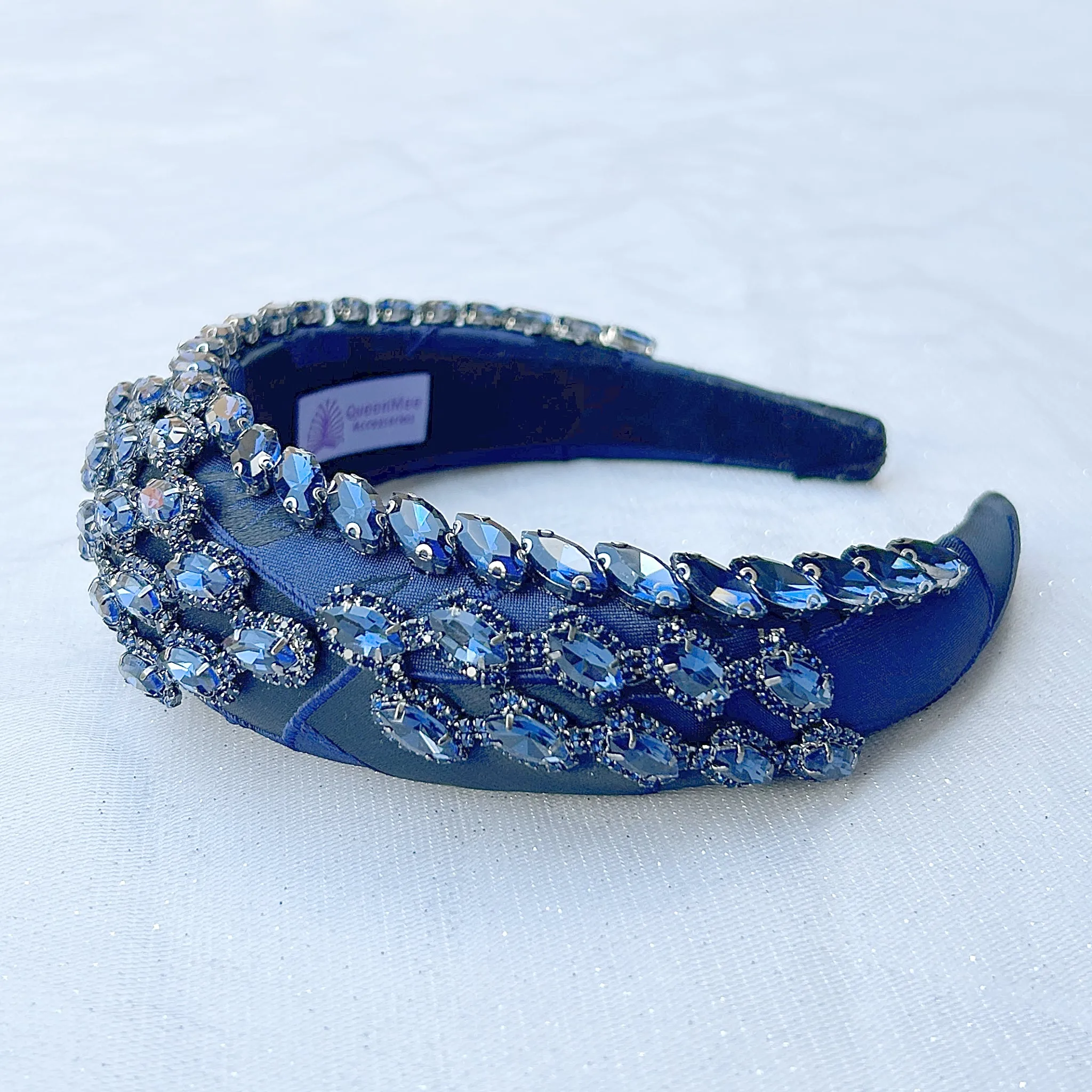 Navy Headpiece Wedding Headband Blue Races Headpiece Crystal