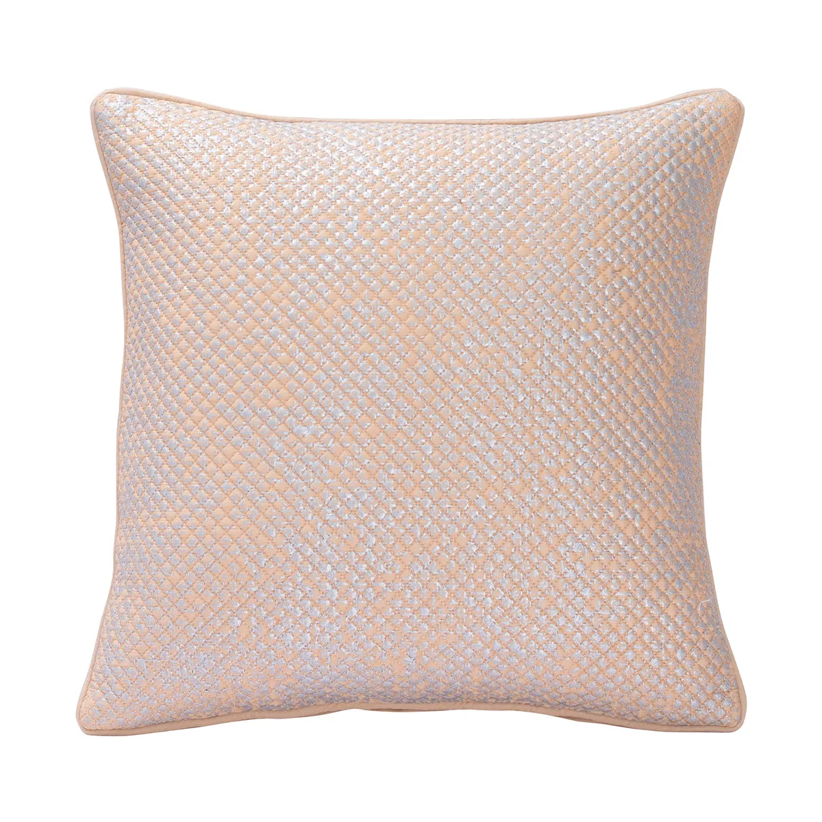 Nostalgic Attire Vint Flow Peach  Foil Printed & Quilted Cushion Cover