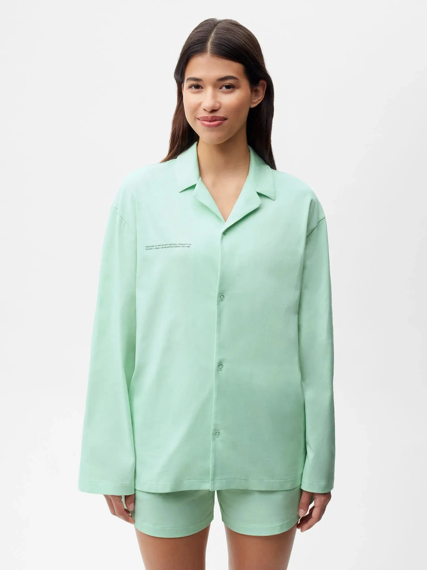 Organic Cotton Pajama Shirt—lagoon green