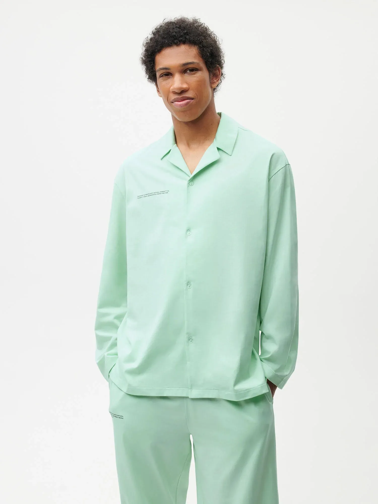 Organic Cotton Pajama Shirt—lagoon green
