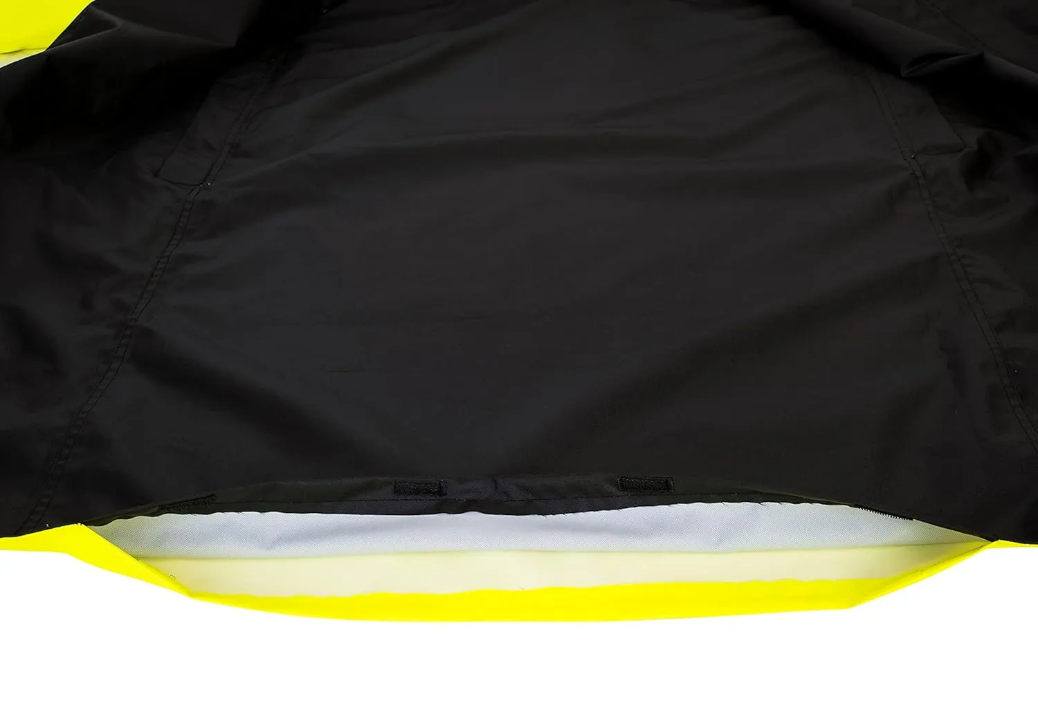 Portwest UH447 Waterproof Reversible Raincoat Hi Vis Reflective Long Safety Rain Jacket Yellow/Black, Small