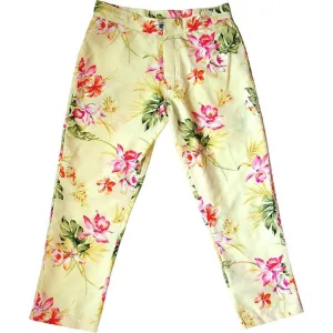 "Early Spring"  Womens Board (Swim) Capris - NON Elastic Waist    Regular Rise   23" Inseam (Yellow)