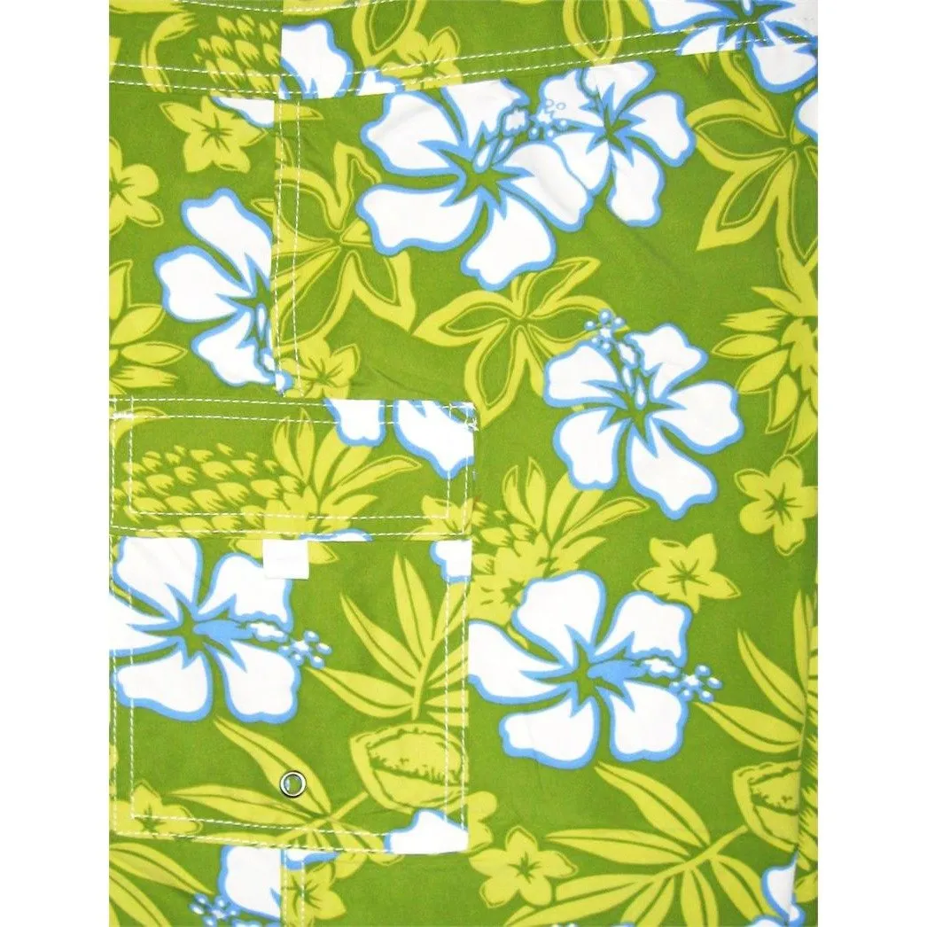 "North Shore" Girls Board Shorts - 5" Inseam (Indigo Grape, Key Lime Blue, or Red Navy)