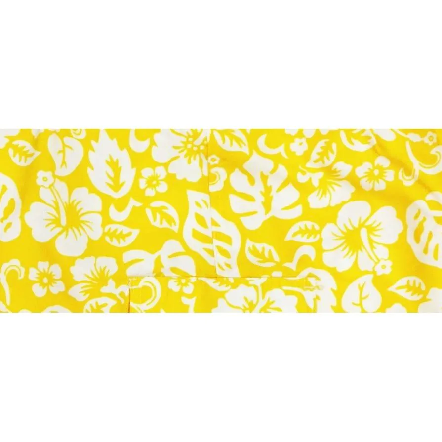 "Pure Hibiscus Too" Capri. Regular or High Rise/Waist. Women's CUSTOM (Yellow)