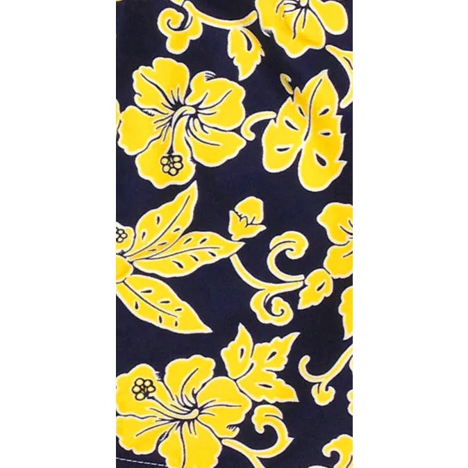 "Warming Trend" Capri. Regular or High Rise/Waist. Women's CUSTOM (Navy/Yellow)